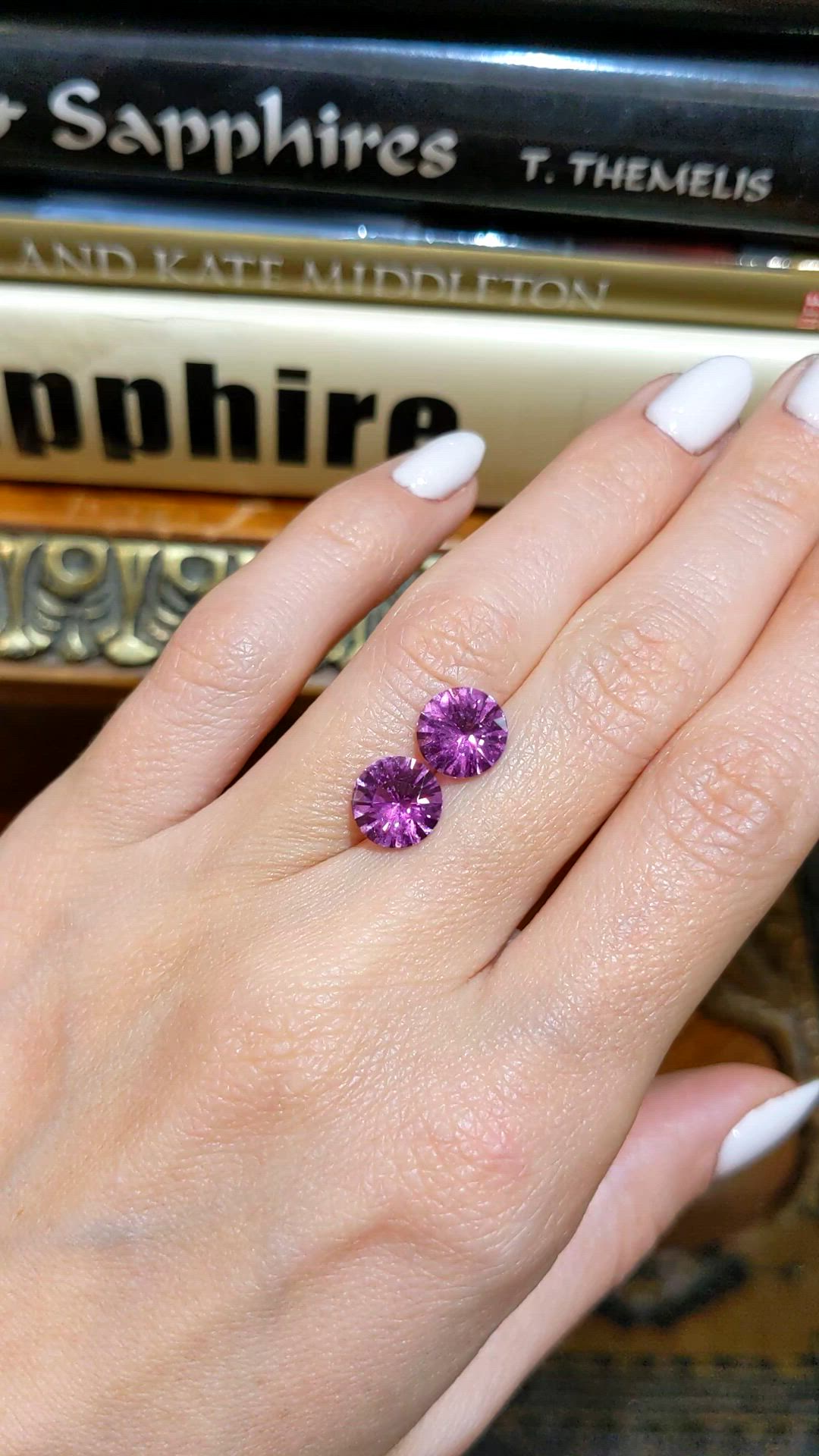 4.98 Ct.Tw.Total Carat Weight Pink Sapphire Pair from Madagascar Size Video