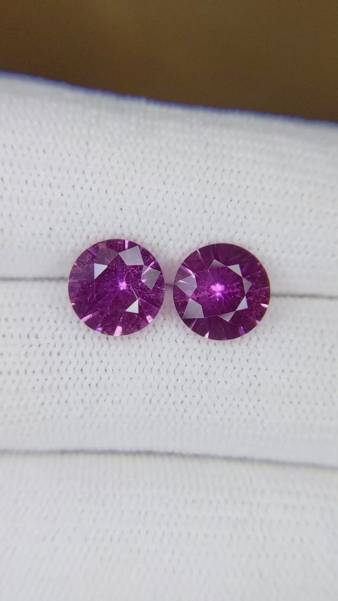 4.98 Ct.Tw.Total Carat Weight Pink Sapphire Pair from Madagascar Size Video