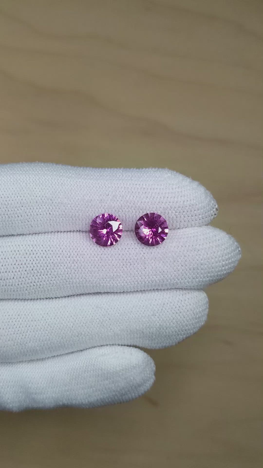 4.98&nbsp;Ct.Tw.Total Carat Weight Pink Sapphire Pair from Madagascar Size Video