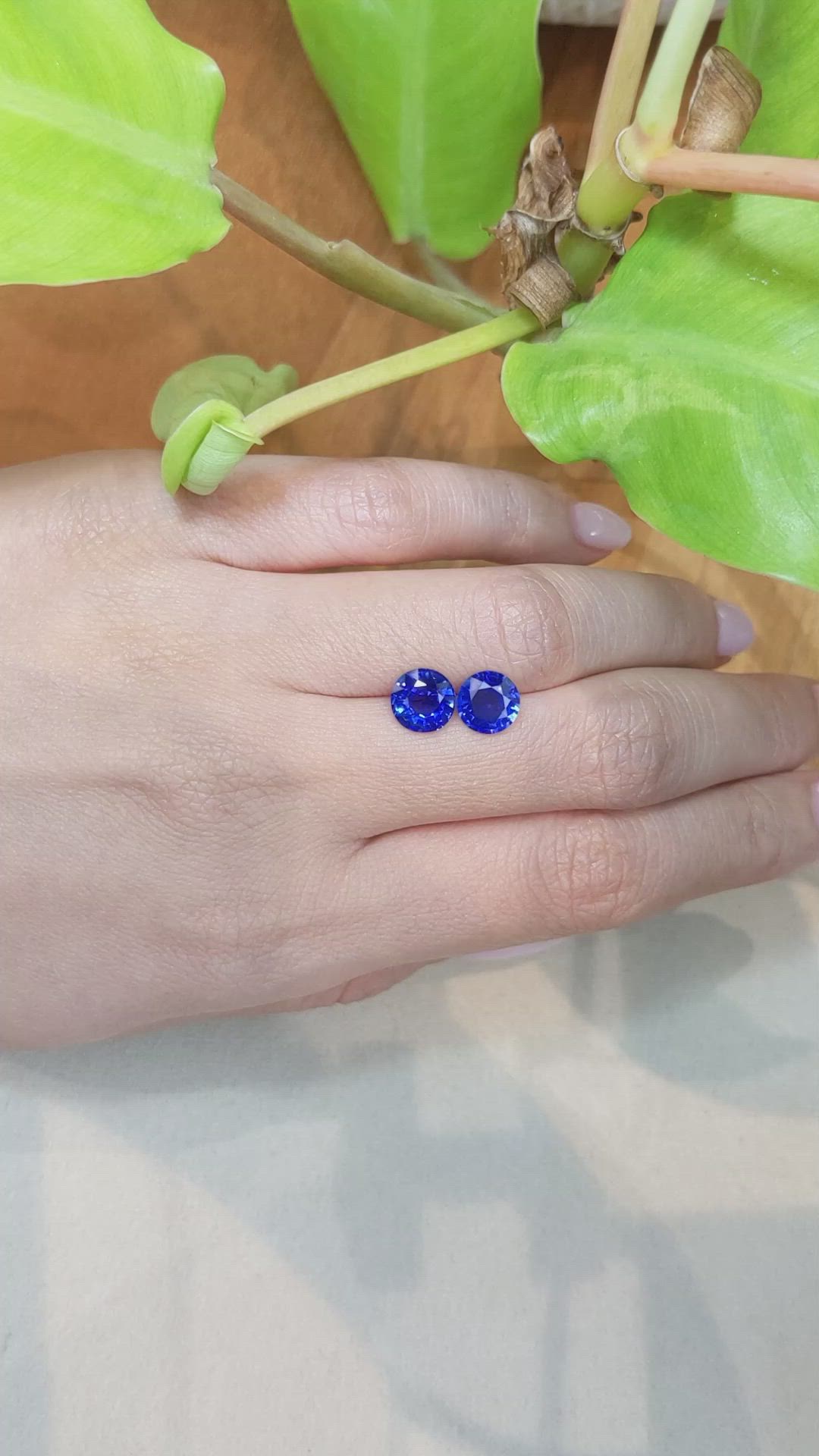 3.50&nbsp;Ct.Tw.Total Carat Weight Blue Sapphire Pair from Ceylon (Sri Lanka) Size Video