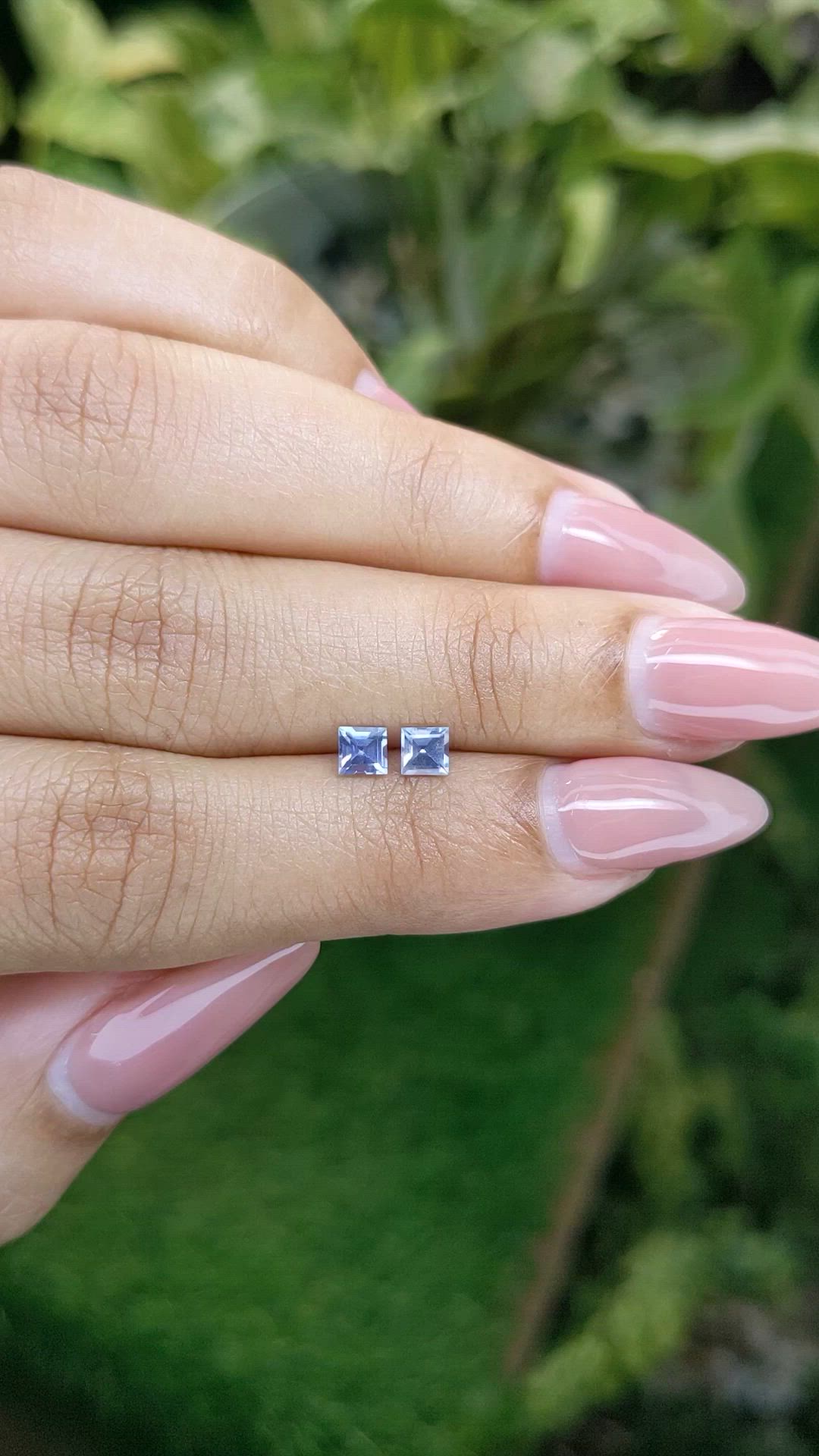 0.55&nbsp;Ct.Tw.Total Carat Weight Blue Sapphire Pair from Ceylon (Sri Lanka) Size Video