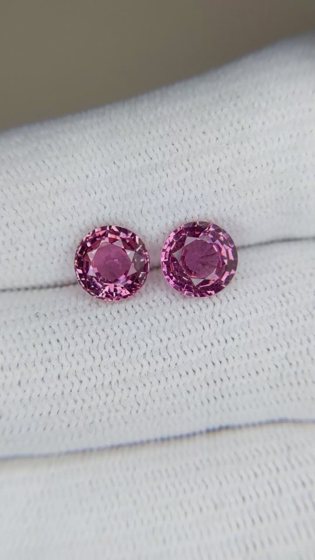 3.59&nbsp;Ct.Tw.Total Carat Weight Pink Sapphire Pair from Ceylon (Sri Lanka) Size Video