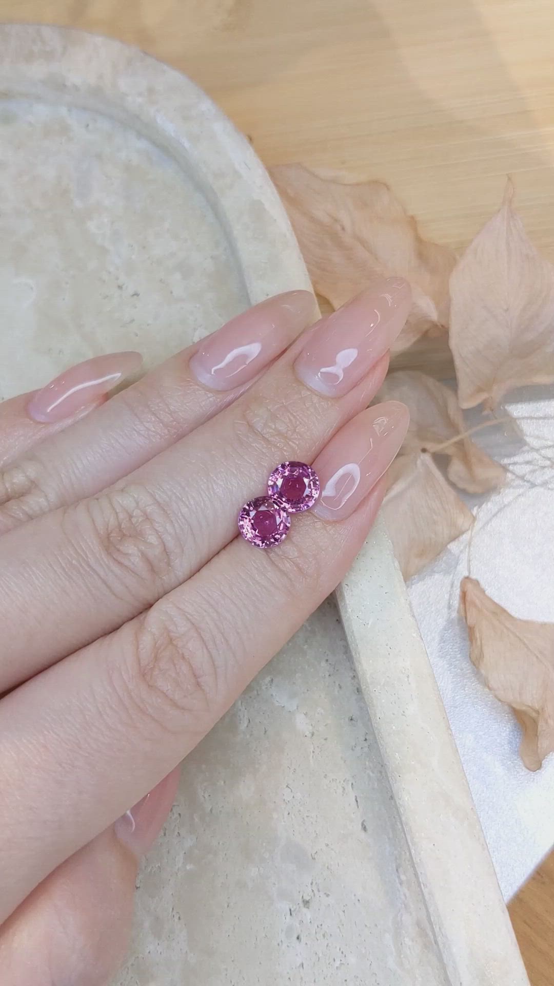 3.59&nbsp;Ct.Tw.Total Carat Weight Pink Sapphire Pair from Ceylon (Sri Lanka) Size Video