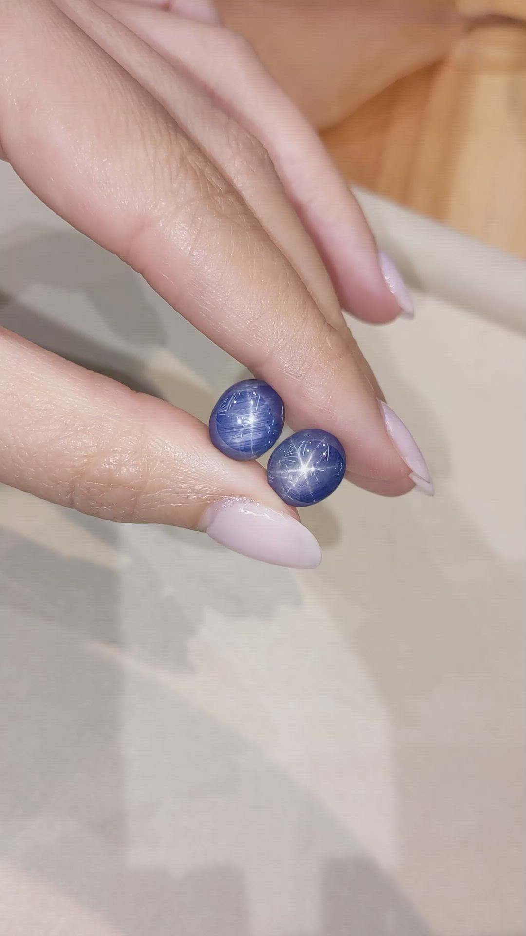 15.22&nbsp;Ct.Tw.Total Carat Weight Blue Star Sapphire Pair from Burma (Myanmar) Size Video