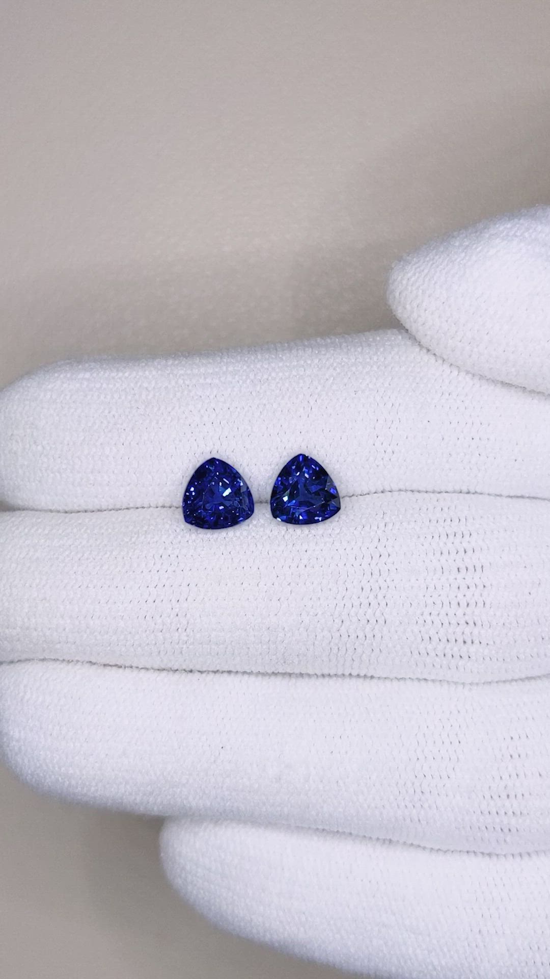 2.46 Ct.Tw.Total Carat Weight Blue Sapphire Pair from Ceylon (Sri Lanka) Size Video