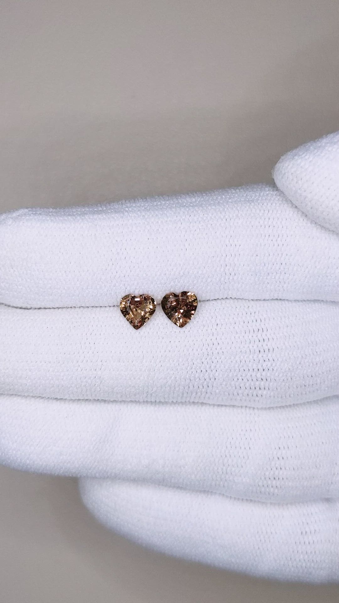 0.86 Ct.Tw.Total Carat Weight Brown Sapphire Pair from Ceylon (Sri Lanka) Size Video