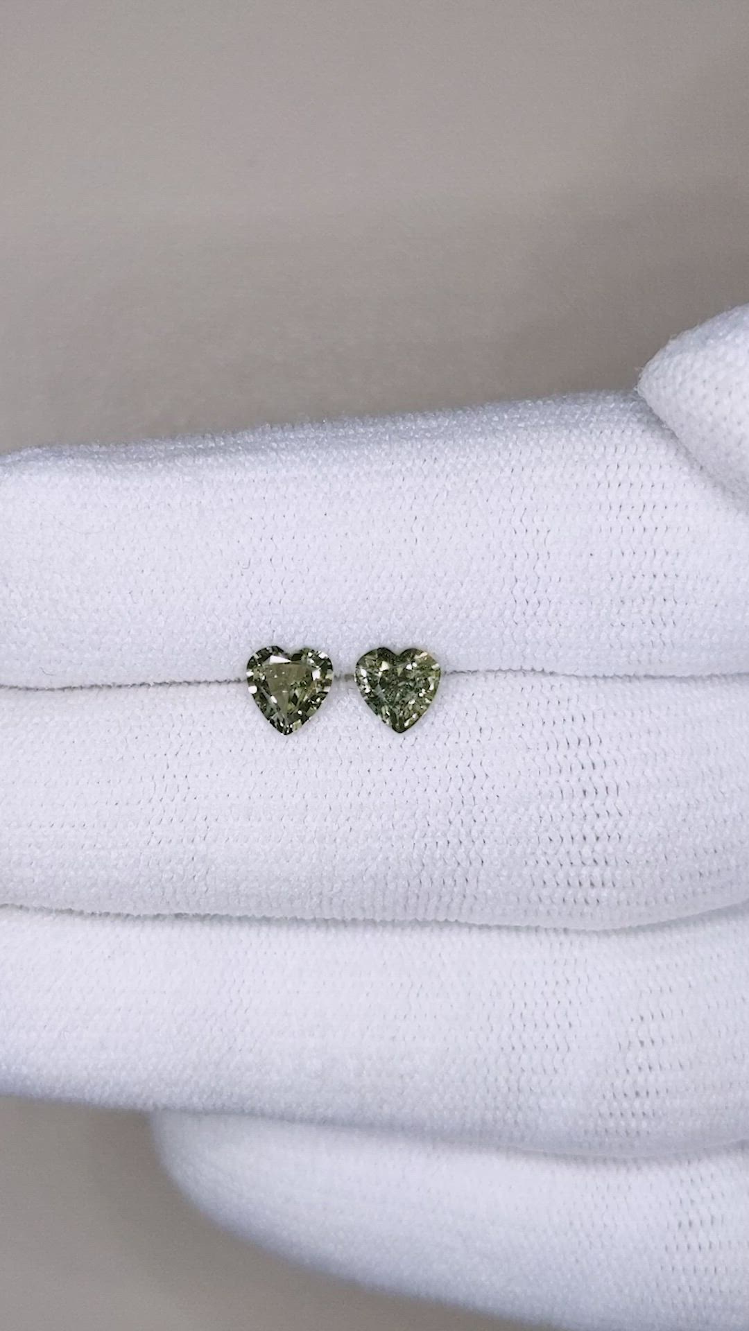 0.93 Ct.Tw.Total Carat Weight Green Sapphire Pair from Ceylon (Sri Lanka) Size Video