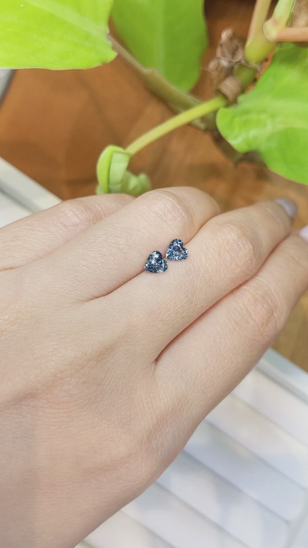 1.04 Ct.Tw.Total Carat Weight Blue Sapphire Pair from Ceylon (Sri Lanka) Size Video