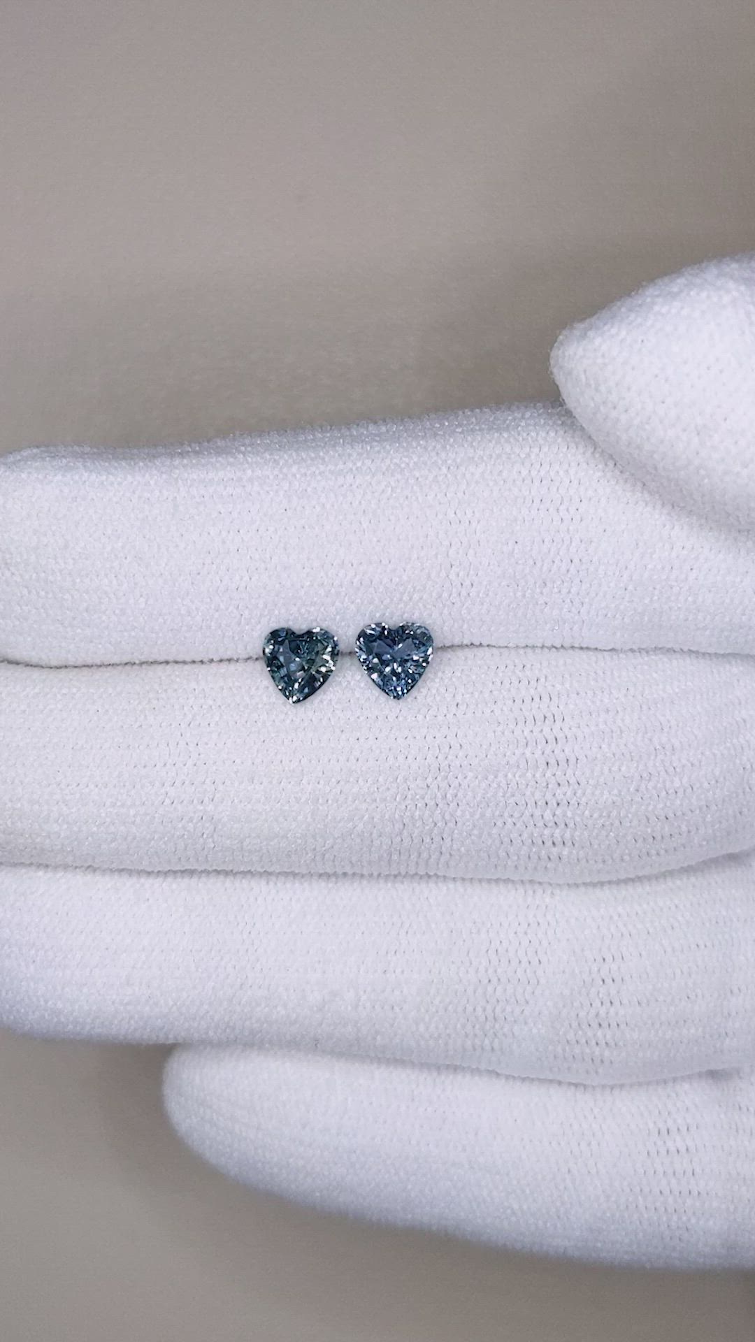 1.04 Ct.Tw.Total Carat Weight Blue Sapphire Pair from Ceylon (Sri Lanka) Size Video