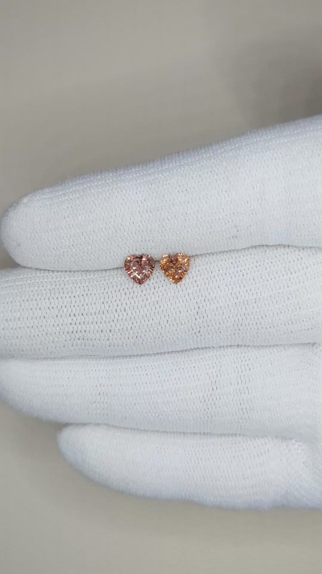 0.94&nbsp;Ct.Tw.Total Carat Weight Brown Sapphire Pair from Ceylon (Sri Lanka) Size Video