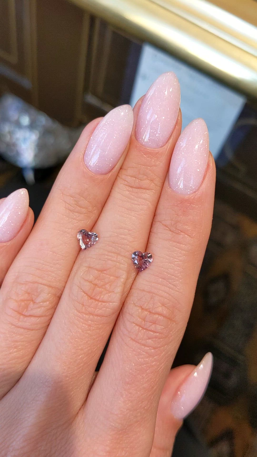 0.91&nbsp;Ct.Tw.Total Carat Weight Reddish Pink Sapphire Pair from Madagascar Size Video