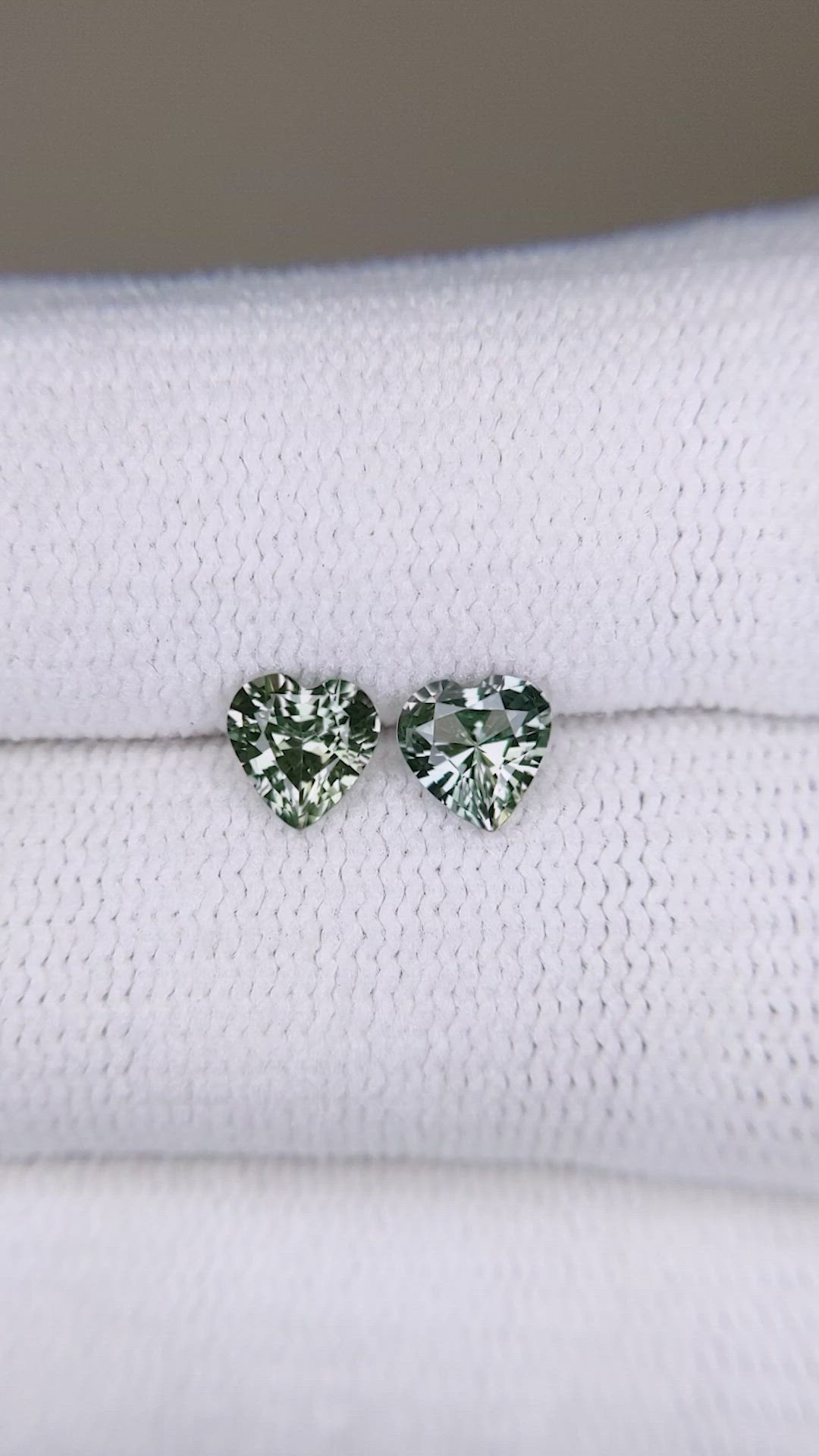 0.88 Ct.Tw.Total Carat Weight Grey Sapphire Pair from Ceylon (Sri Lanka) Size Video