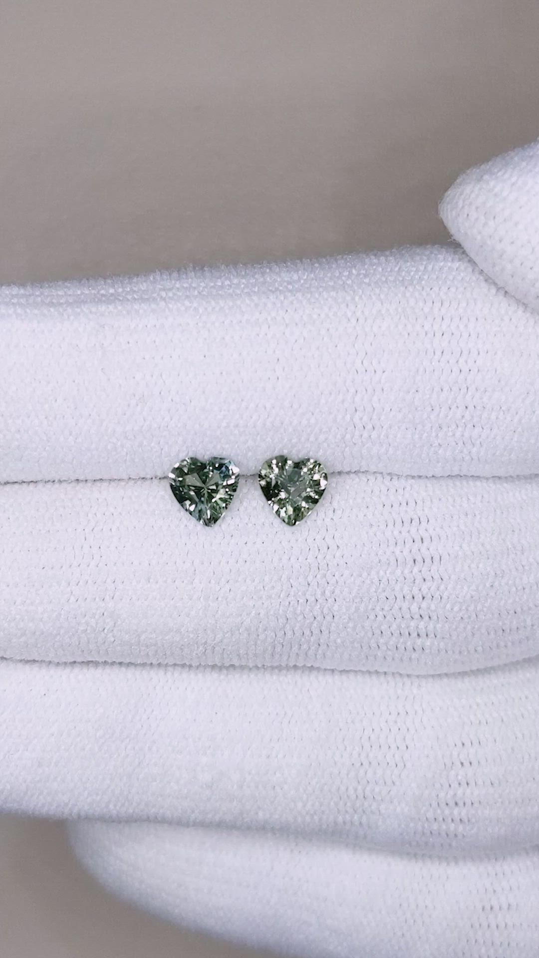 0.88 Ct.Tw.Total Carat Weight Grey Sapphire Pair from Ceylon (Sri Lanka) Size Video