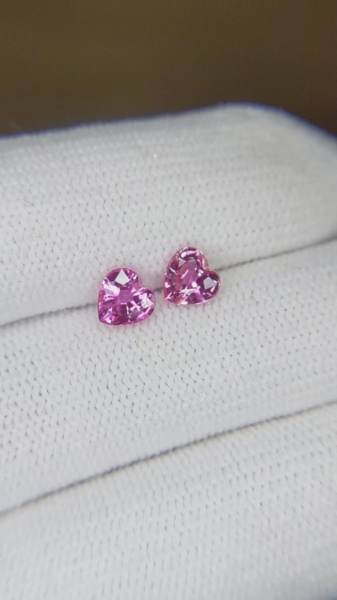 1.32 Ct.Tw.Total Carat Weight Sapphire Pair from Ceylon (Sri Lanka) Size Video