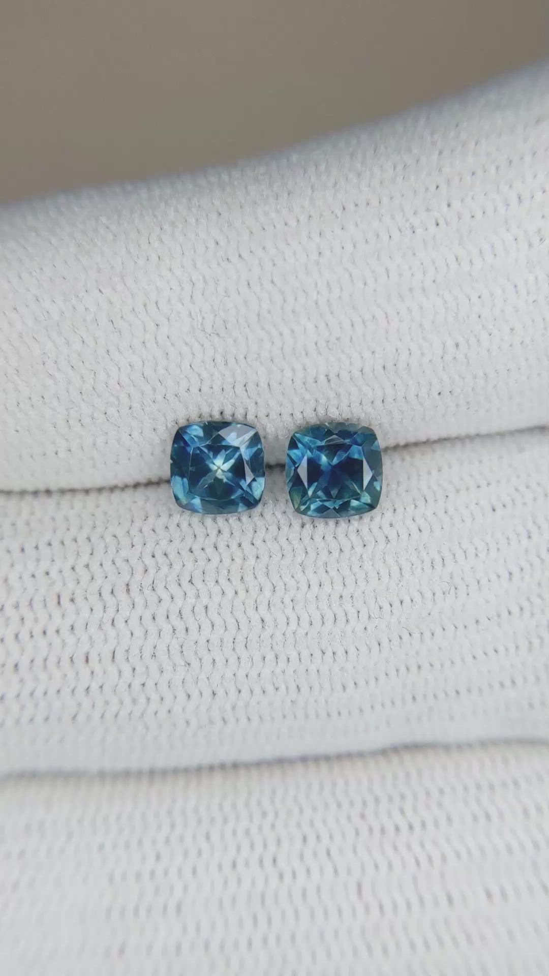 1.55 Ct.Tw.Total Carat Weight Sapphire Pair from Montana Size Video