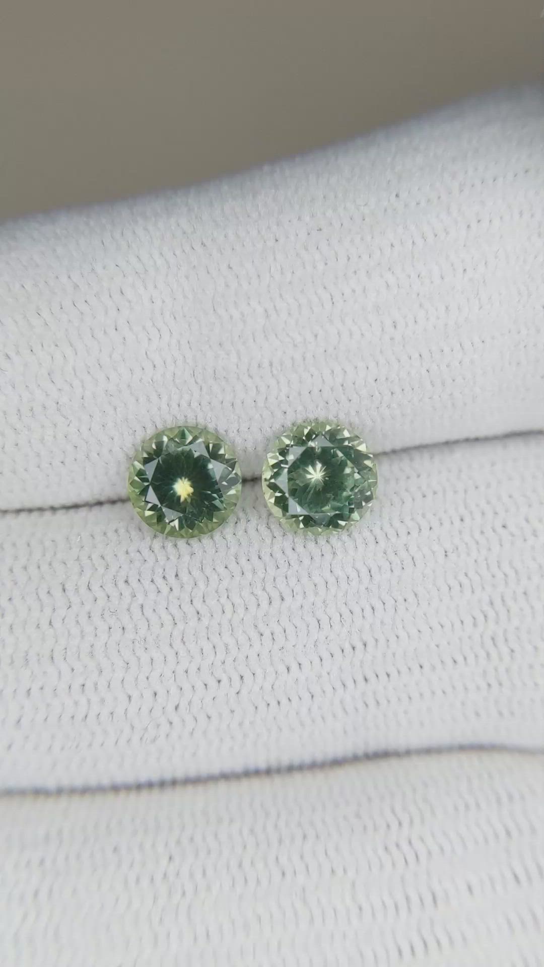 2.19 Ct.Tw.Total Carat Weight Sapphire Pair from Montana Size Video