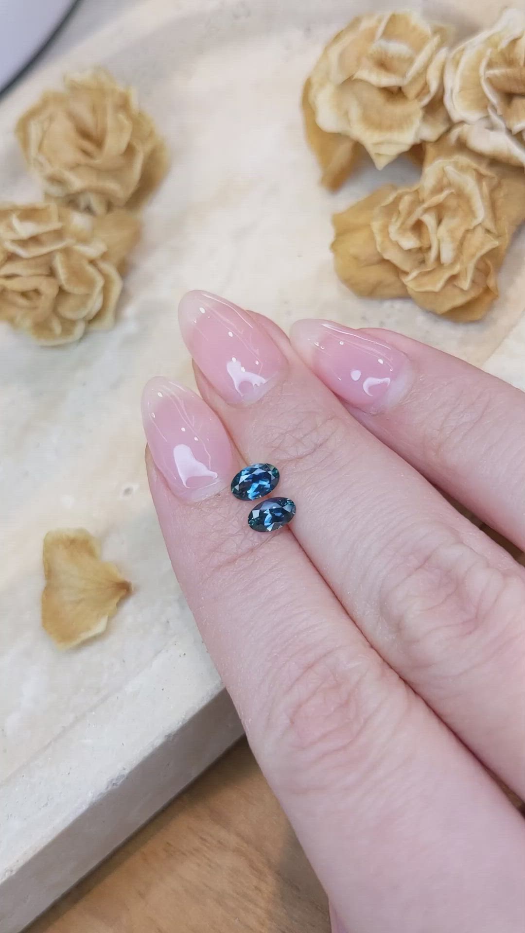 0.94 Ct.Tw.Total Carat Weight Sapphire Pair from Montana Size Video