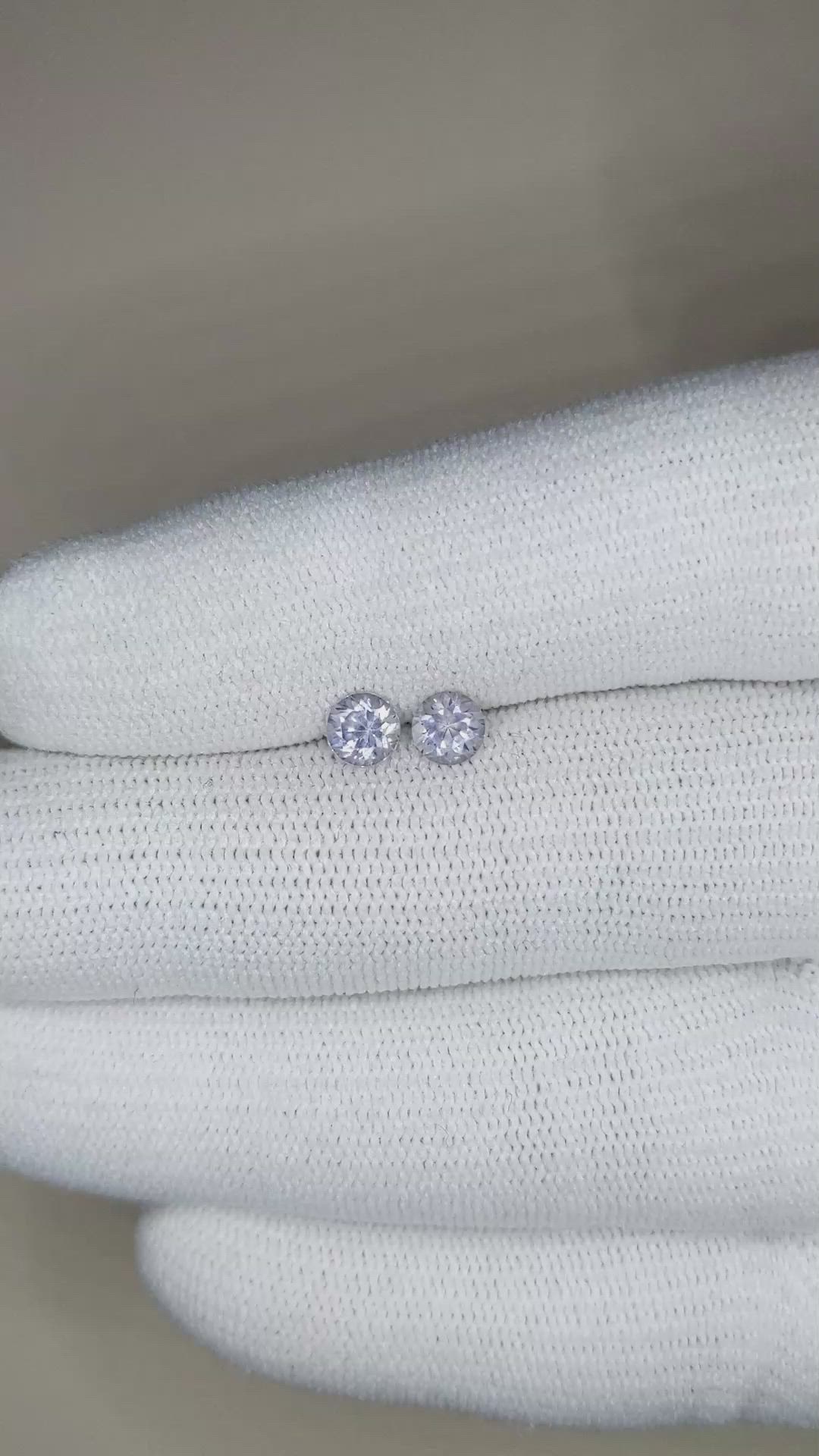 0.99&nbsp;Ct.Tw.Total Carat Weight Violet Sapphire Pair from Montana Size Video