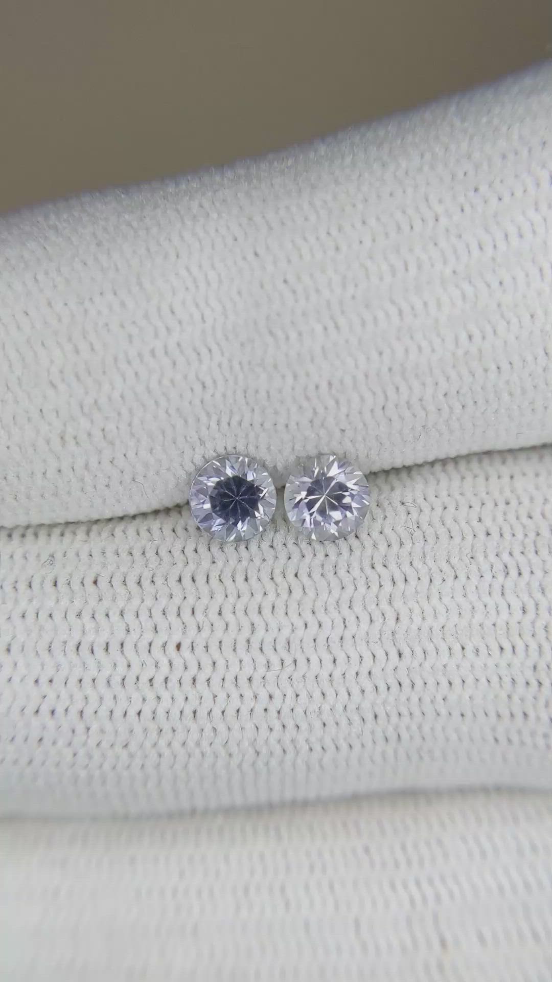 0.99&nbsp;Ct.Tw.Total Carat Weight Violet Sapphire Pair from Montana Size Video