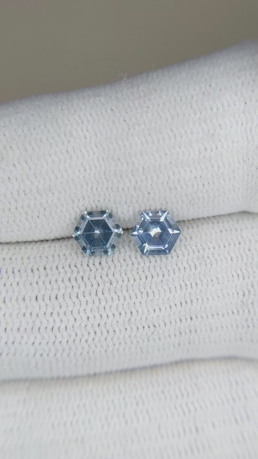 1.33 Ct.Tw.Total Carat Weight Blue Sapphire Pair from Montana Size Video