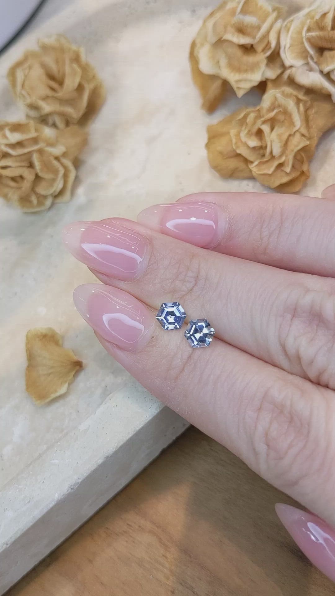 1.33 Ct.Tw.Total Carat Weight Blue Sapphire Pair from Montana Size Video