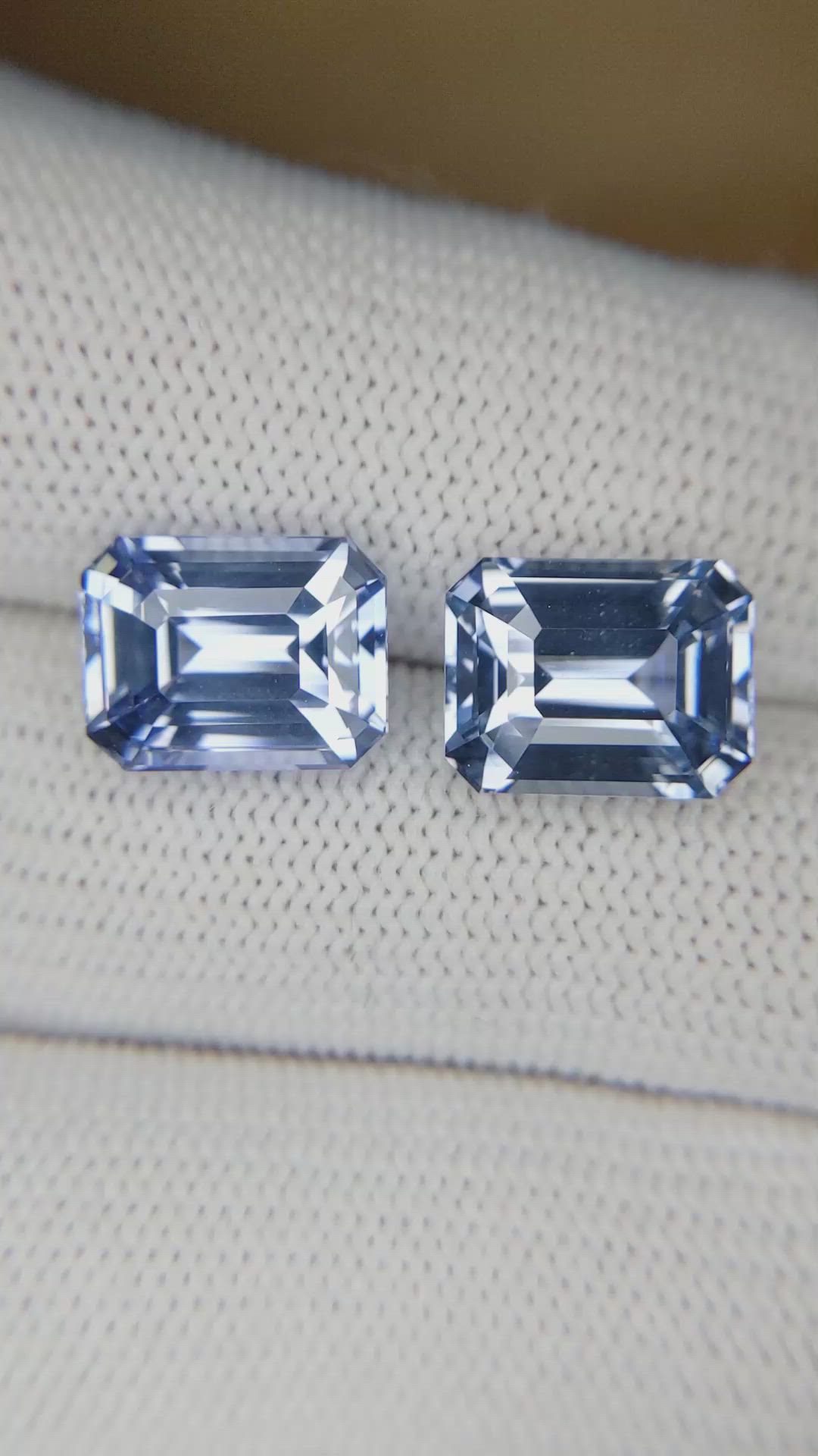 12.19 Ct.Tw.Total Carat Weight Blue Sapphire Pair from Ceylon (Sri Lanka) Size Video