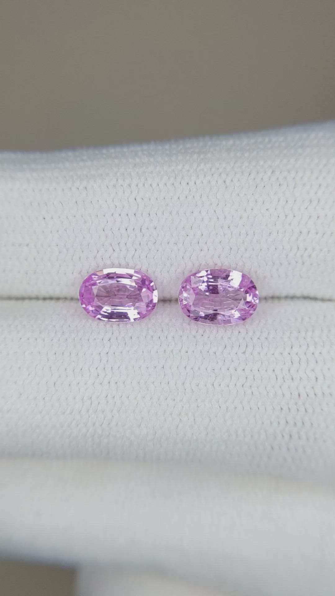 1.71&nbsp;Ct.Tw.Total Carat Weight Pink Sapphire Pair from Ceylon (Sri Lanka) Size Video