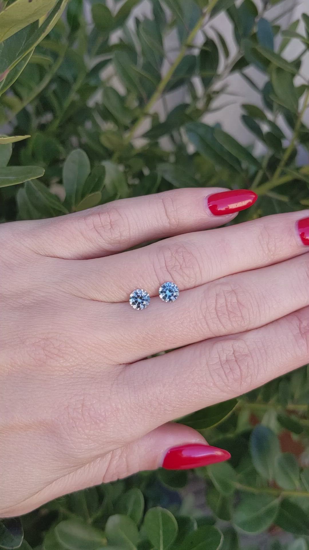 1.34&nbsp;Ct.Tw.Total Carat Weight Greenish Blue Sapphire Pair from Montana Size Video