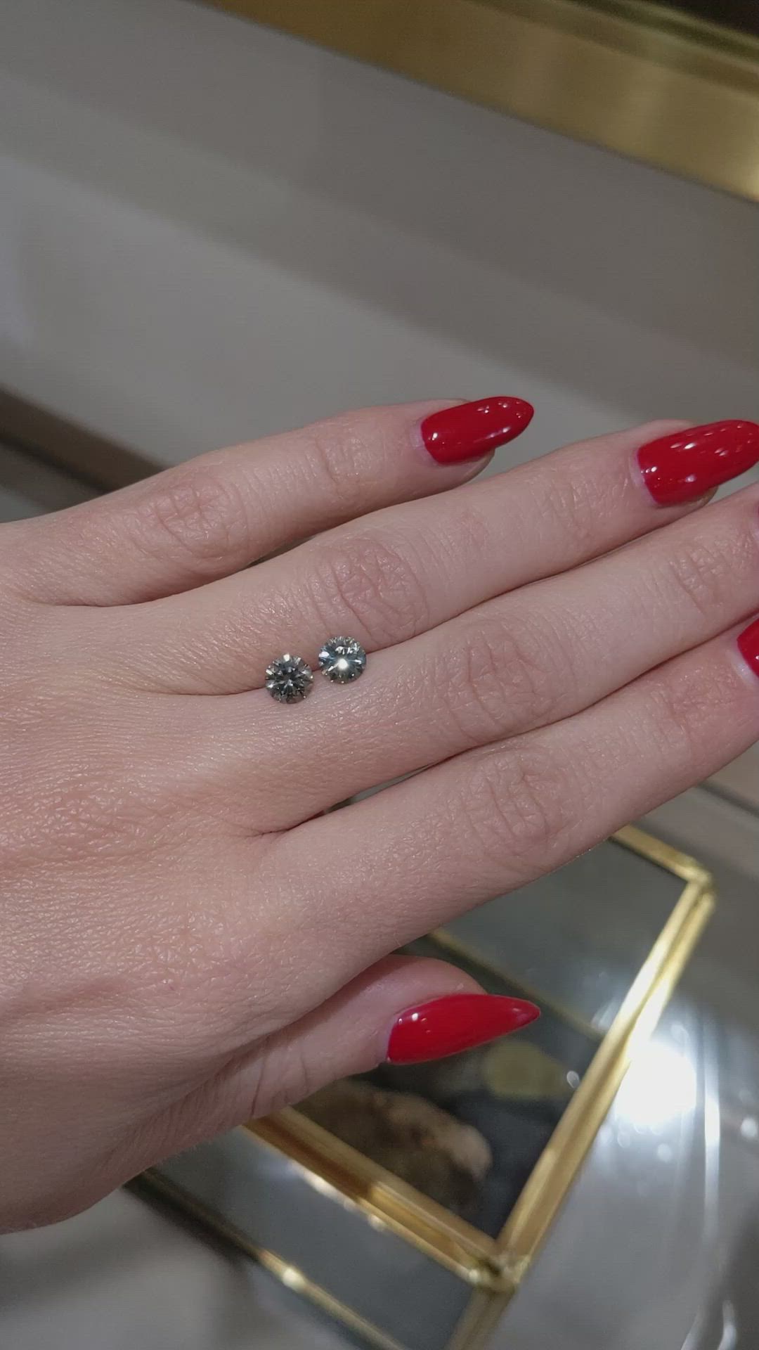 1.34&nbsp;Ct.Tw.Total Carat Weight Greenish Blue Sapphire Pair from Montana Size Video