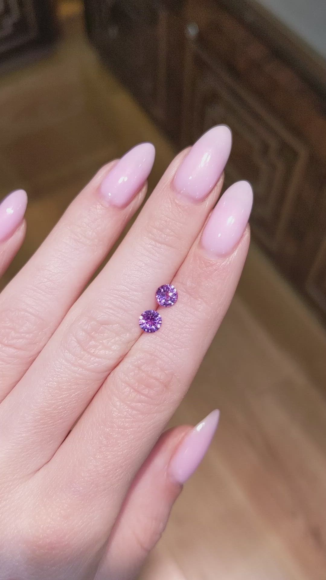 1.25&nbsp;Ct.Tw.Total Carat Weight Pink Sapphire Pair from Ceylon (Sri Lanka) Size Video