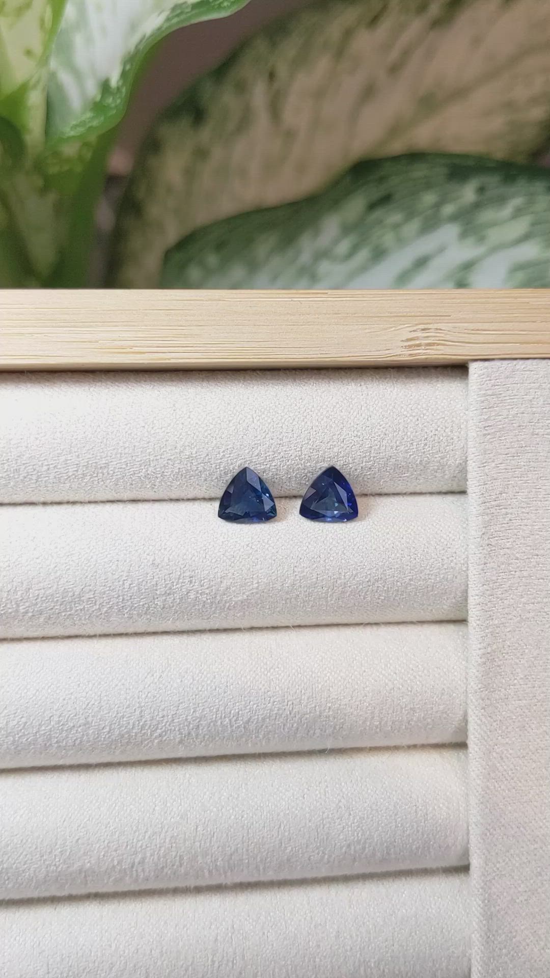 2.36&nbsp;Ct.Tw.Total Carat Weight Blue Sapphire Pair from Ceylon (Sri Lanka) Size Video