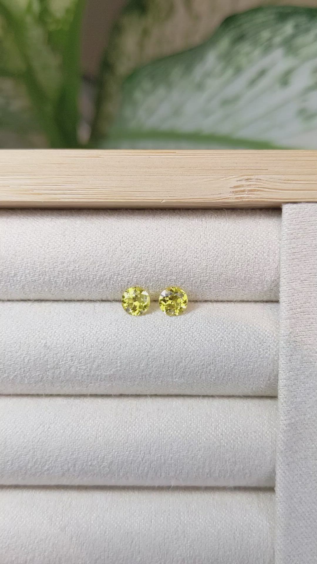 1.03 Ct.Tw.Total Carat Weight Yellow Sapphire Pair from Ceylon (Sri Lanka) Size Video