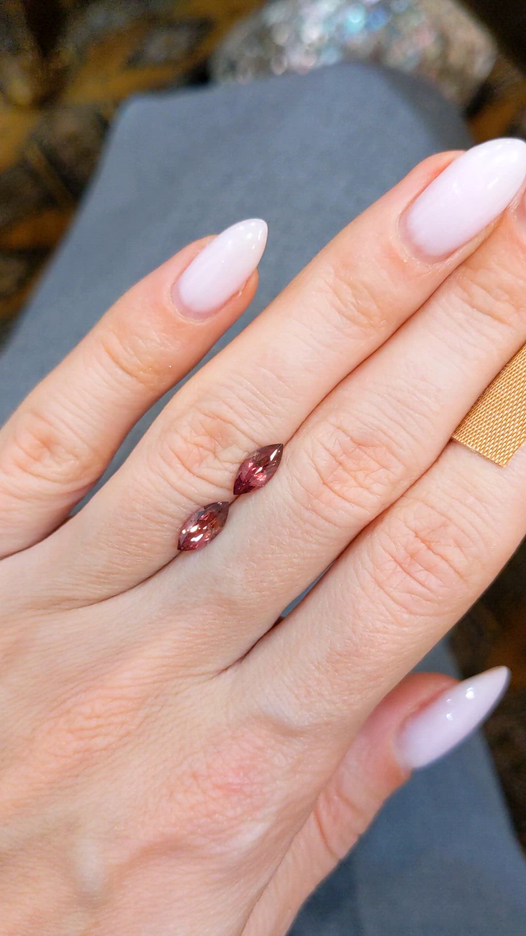 1.43&nbsp;Ct.Tw.Total Carat Weight Reddish Pink Sapphire Pair from Mozambique Size Video