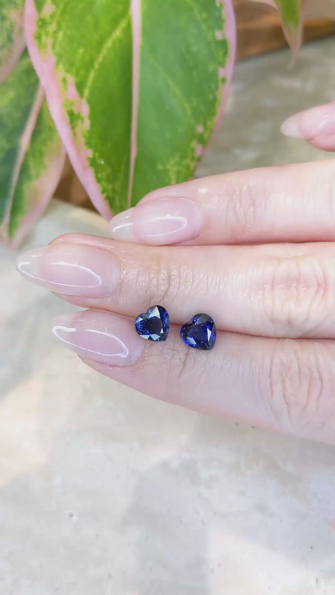 3.19&nbsp;Ct.Tw.Total Carat Weight Blue Sapphire Pair from Ceylon (Sri Lanka) Size Video