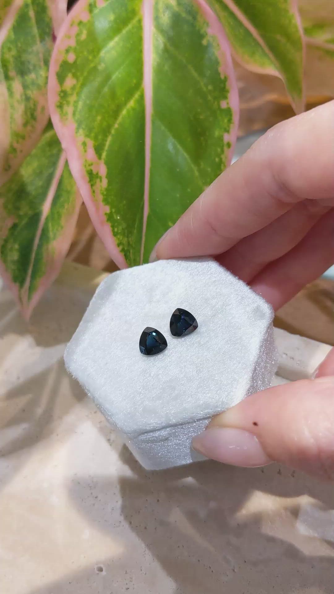 2.65&nbsp;Ct.Tw.Total Carat Weight Blue Sapphire Pair from Ceylon (Sri Lanka) Size Video