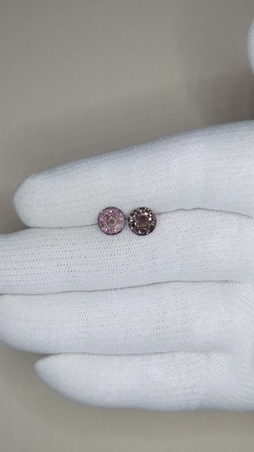 3.26 Ct.Tw.Total Carat Weight Color Change Sapphire Pair from Ceylon (Sri Lanka) Size Video