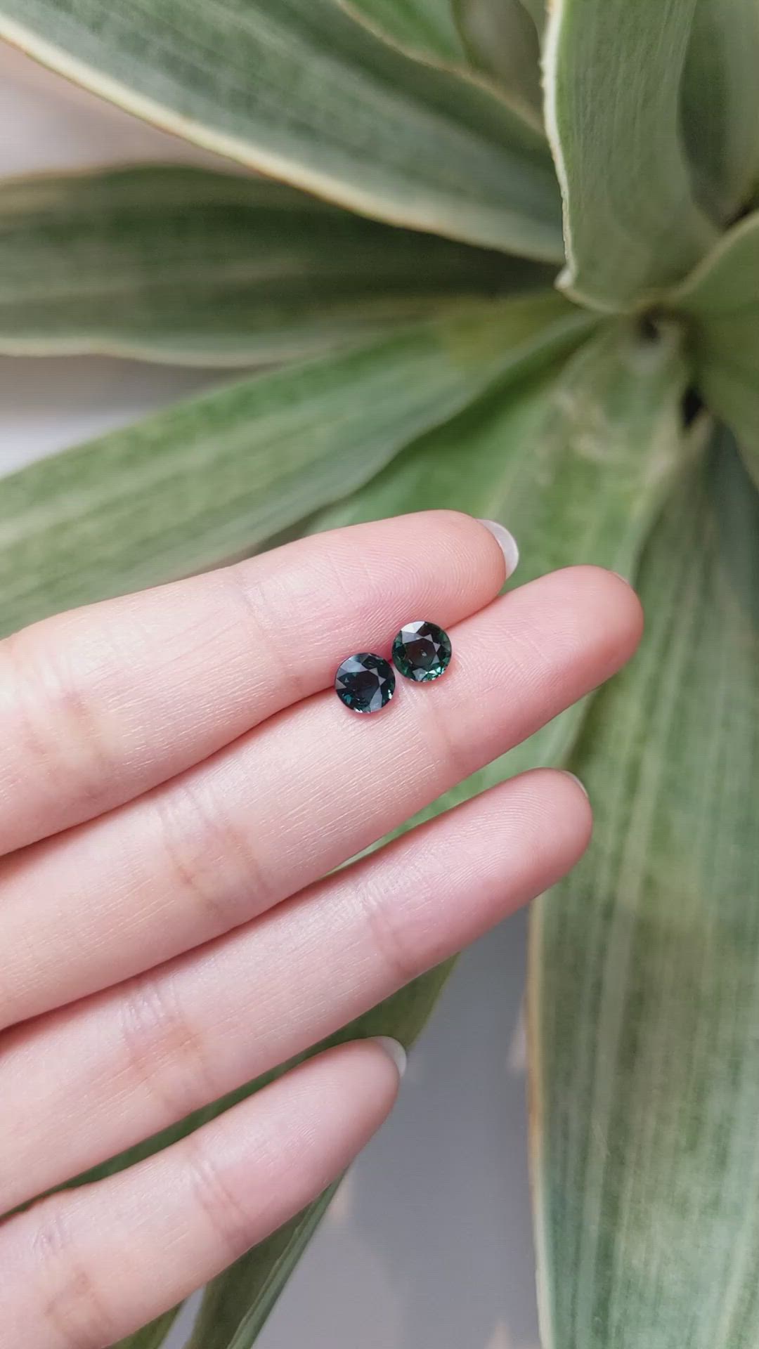 2.03&nbsp;Ct.Tw.Total Carat Weight Bluish Green Sapphire Pair from Australia Size Video