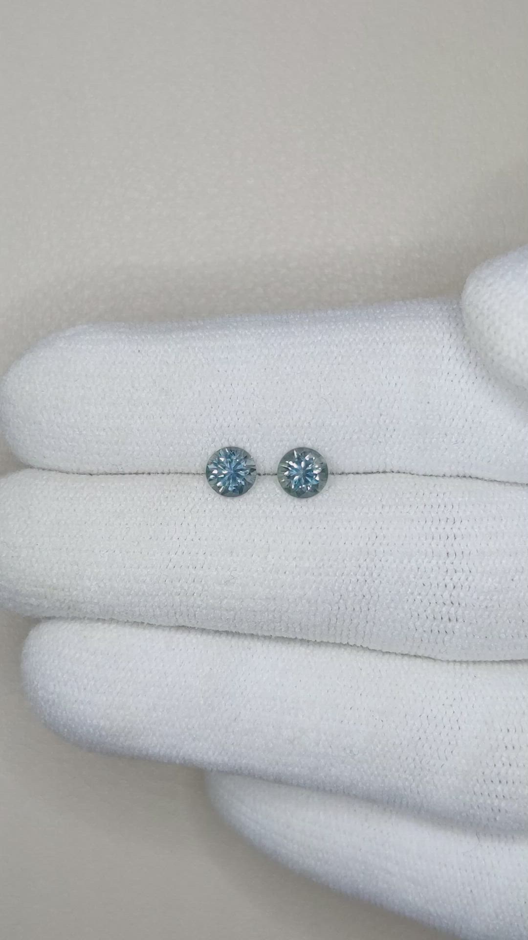 0.91&nbsp;Ct.Tw.Total Carat Weight Greyish Blue Sapphire Pair from Montana Size Video