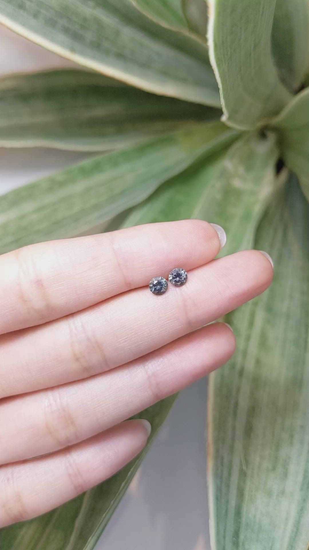 0.91&nbsp;Ct.Tw.Total Carat Weight Greyish Blue Sapphire Pair from Montana Size Video