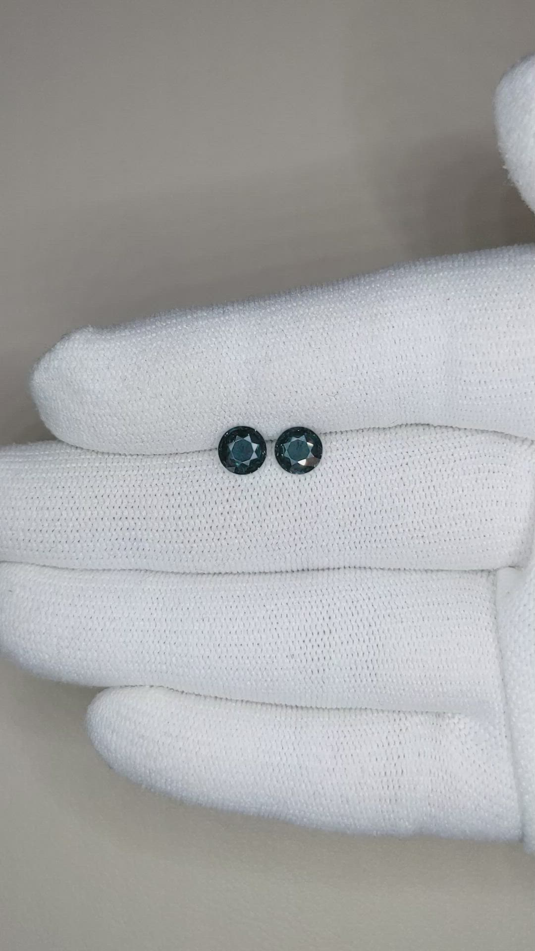 1.71 Ct.Tw.Total Carat Weight Greenish Blue Sapphire Pair from Madagascar Size Video