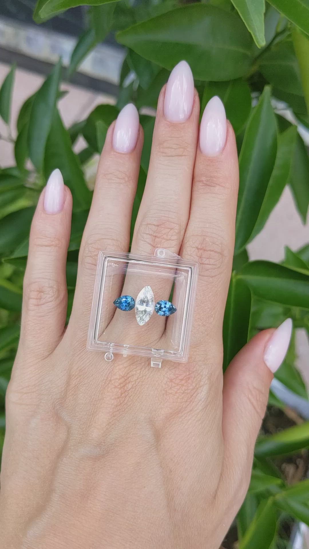 1.36&nbsp;Ct.Tw.Total Carat Weight Greenish Blue Sapphire Pair from Montana Size Video