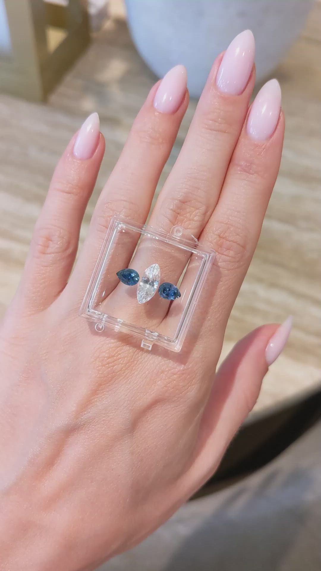 1.36&nbsp;Ct.Tw.Total Carat Weight Greenish Blue Sapphire Pair from Montana Size Video