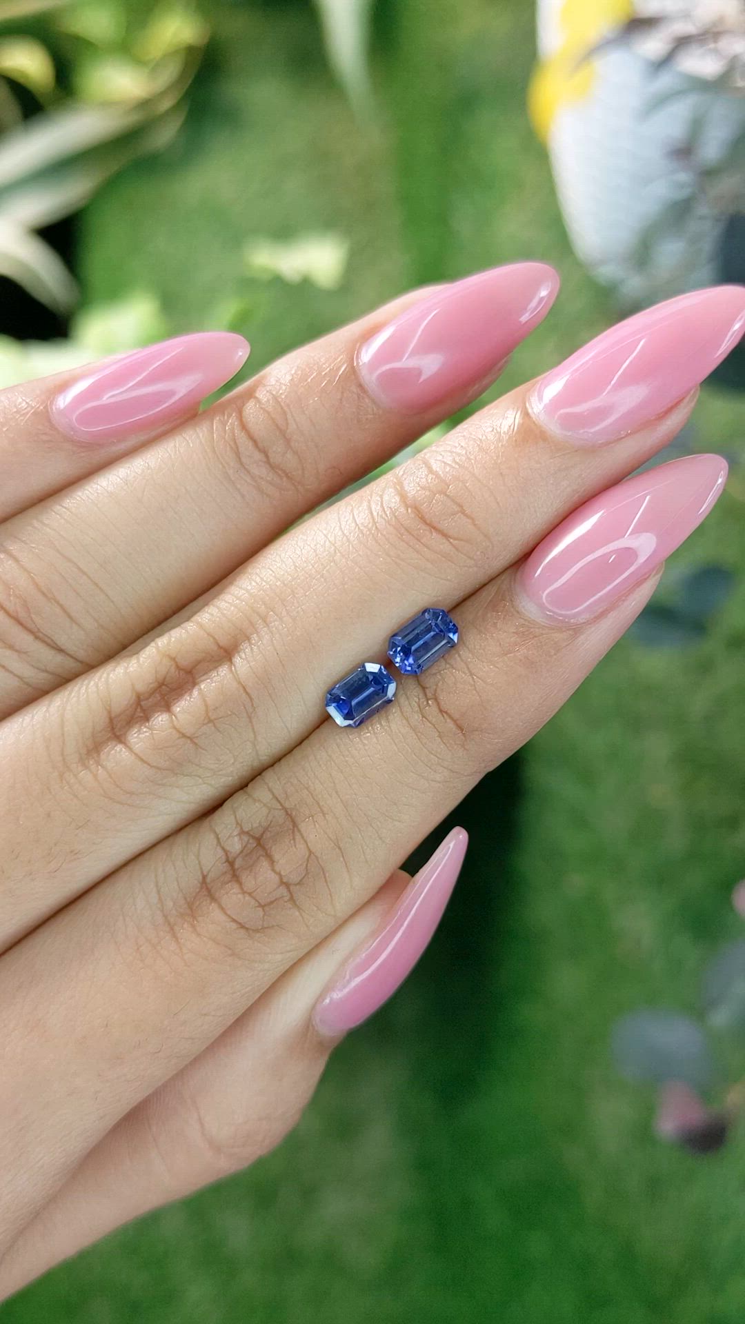 1.40 Ct.Tw.Total Carat Weight Blue Sapphire Pair from Ceylon (Sri Lanka) Size Video