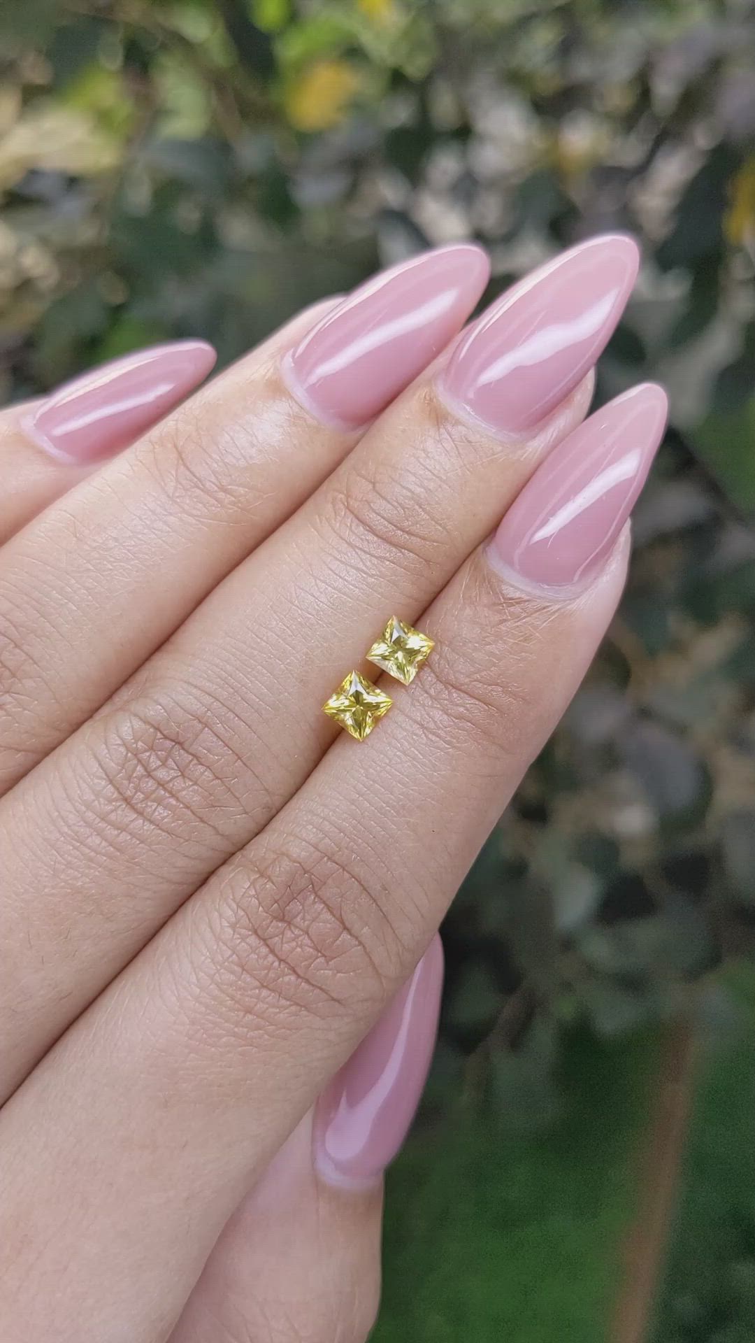 0.92&nbsp;Ct.Tw.Total Carat Weight Yellow Sapphire Pair from Ceylon (Sri Lanka) Size Video