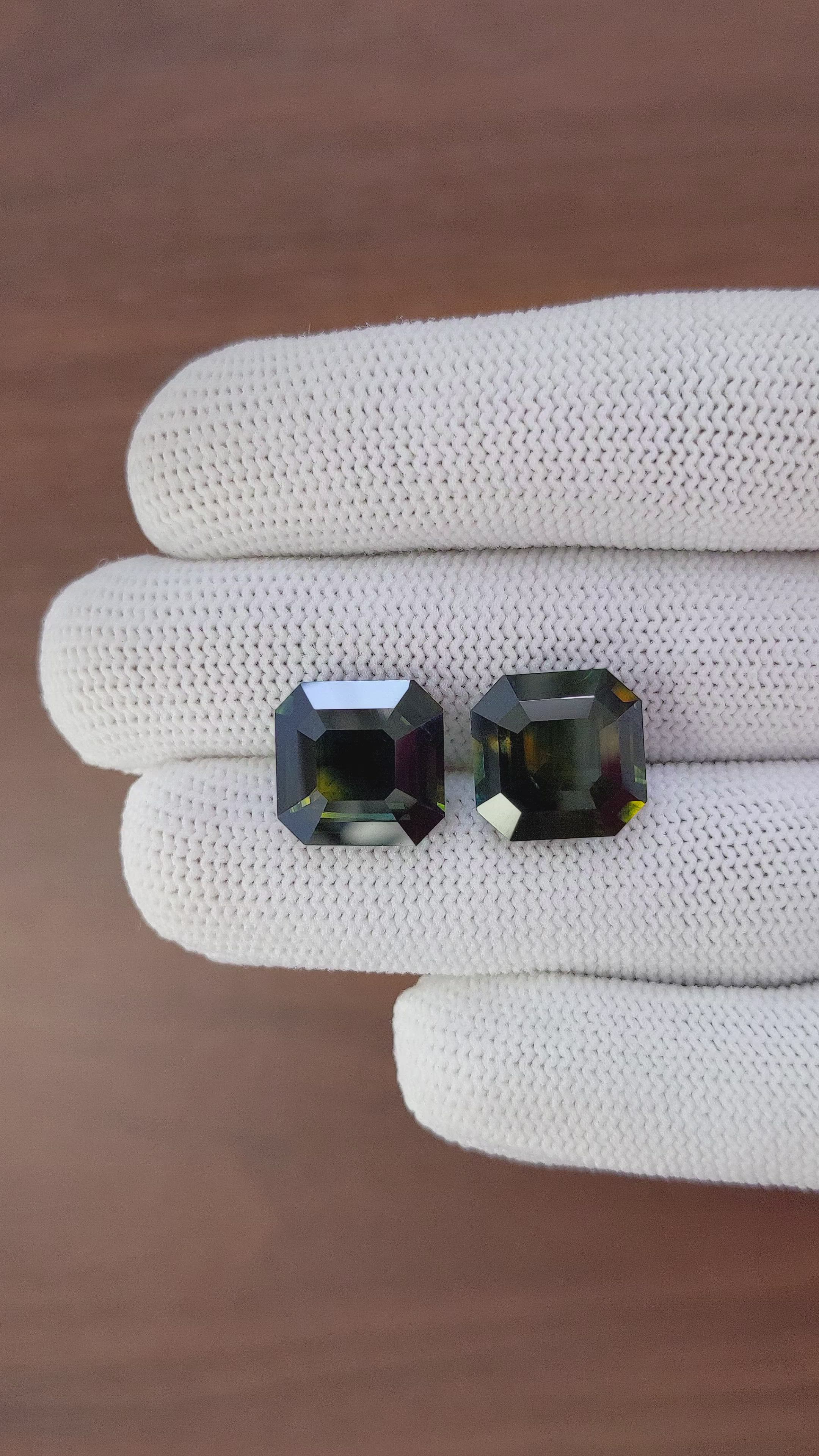 21.30&nbsp;Ct.Tw.Total Carat Weight Bi Color Sapphire Pair from Africa Size Video