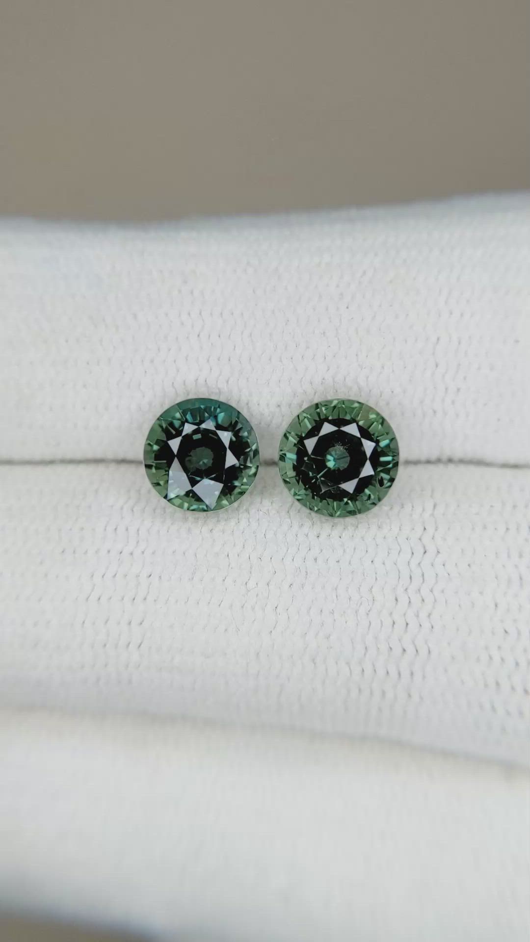 3.24&nbsp;Ct.Tw.Total Carat Weight Green Sapphire Pair from Madagascar Size Video