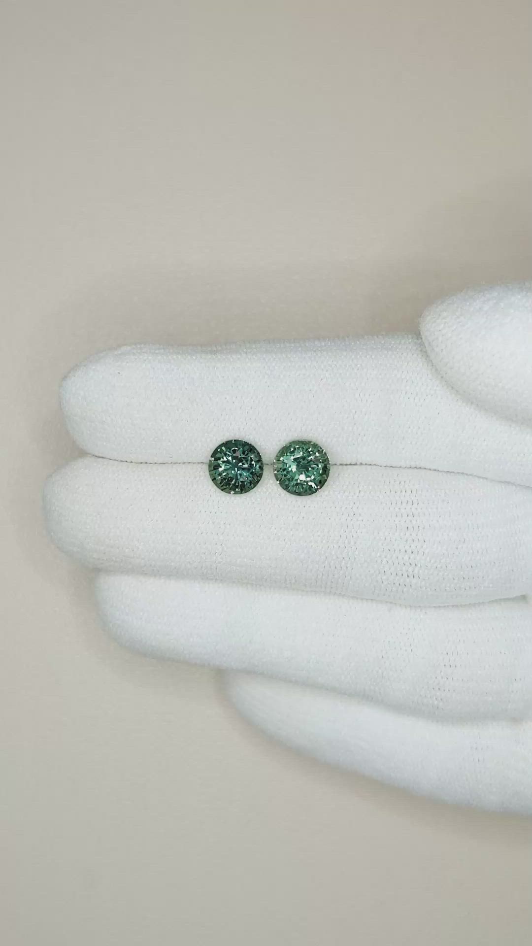3.24&nbsp;Ct.Tw.Total Carat Weight Green Sapphire Pair from Madagascar Size Video