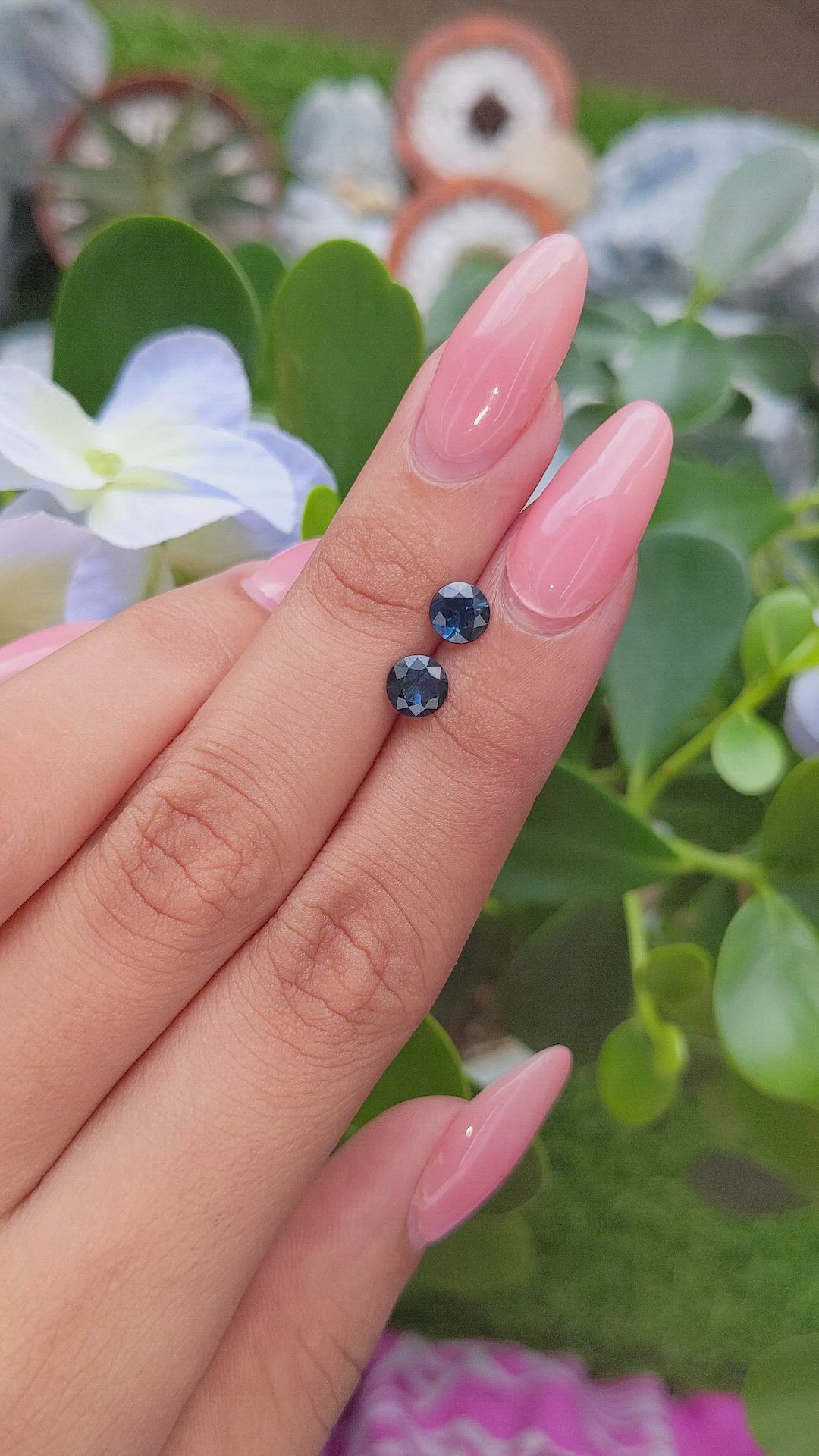 1.68 Ct.Tw.Total Carat Weight Sapphire Pair from Madagascar Size Video