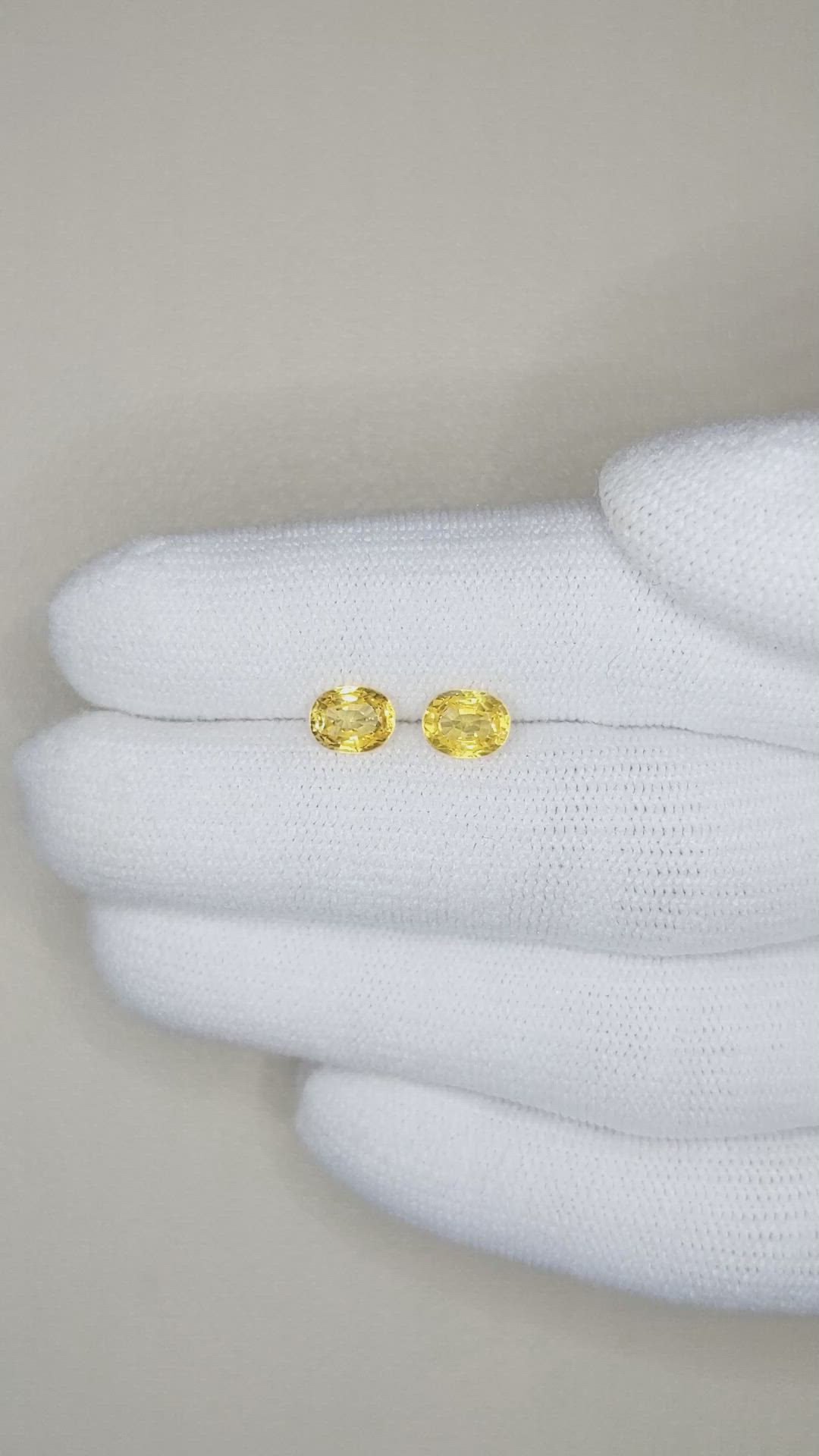 1.65 Ct.Tw.Total Carat Weight Yellow Sapphire Pair from Ceylon (Sri Lanka) Size Video