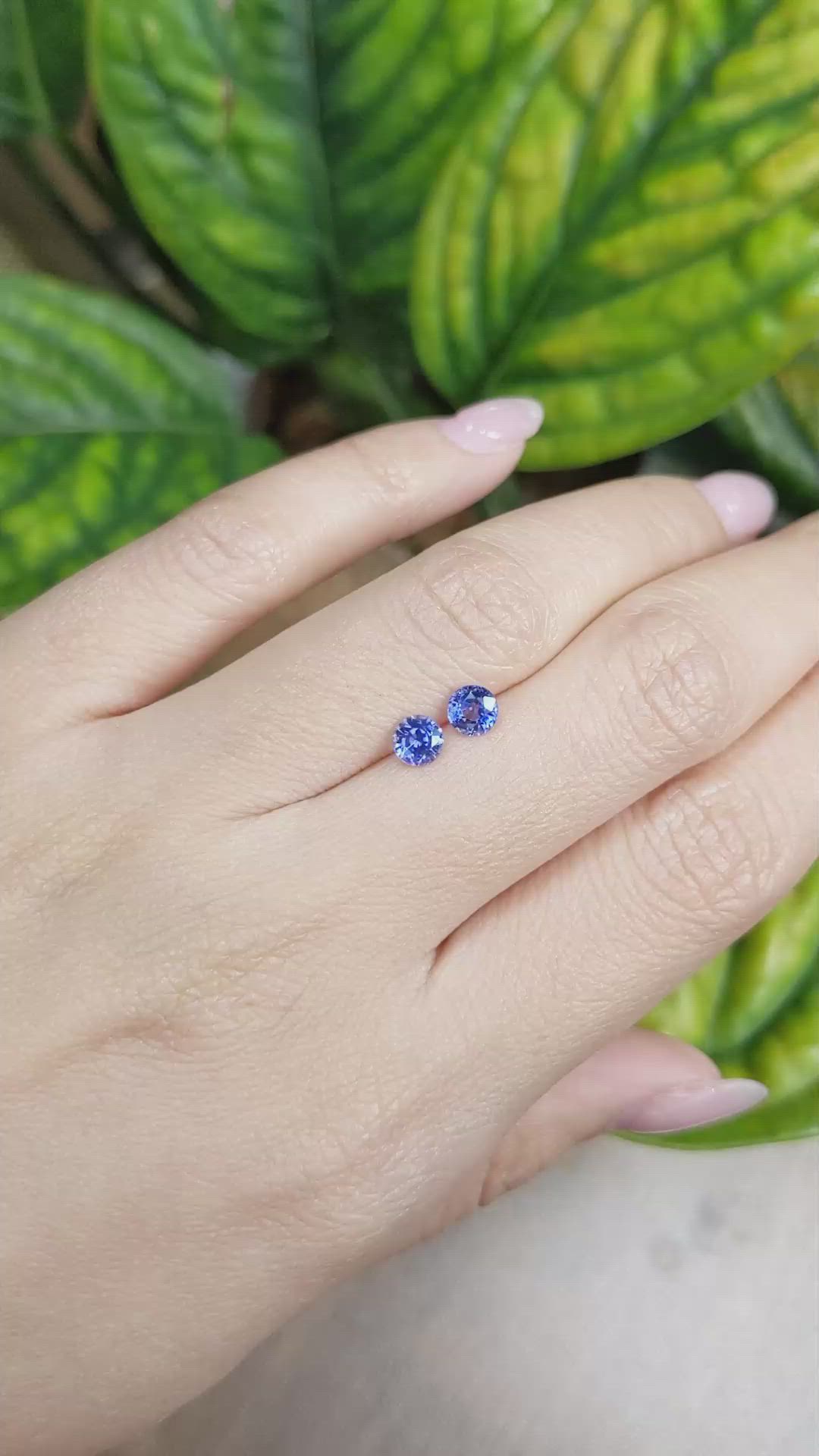 1.01 Ct.Tw.Total Carat Weight Blue Sapphire Pair from Ceylon (Sri Lanka) Size Video